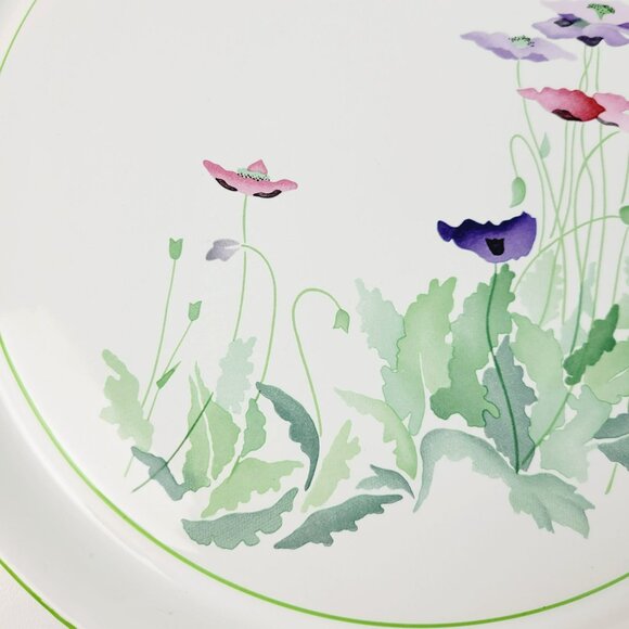 Block Midsummer 12" Round Serving Platter Garden Watercolor Pastel Flowers - Picture 4 of 10
